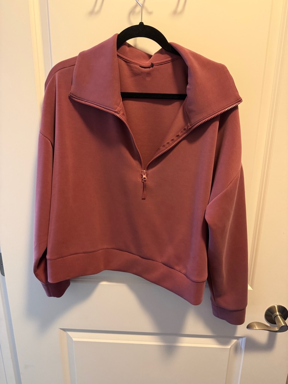 Avia Mauve Half-Zip Cowl Neck Sweater